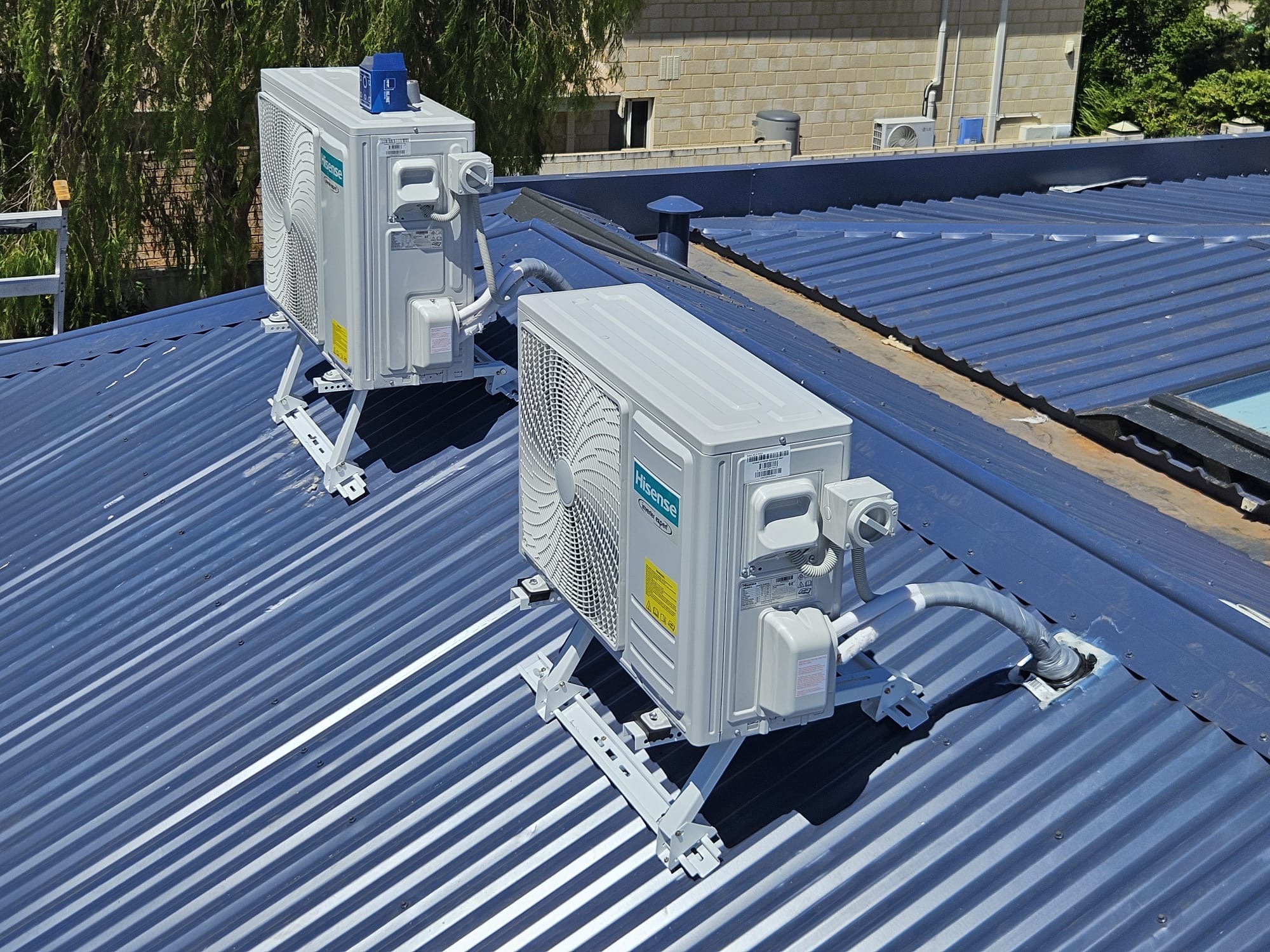 Hisense split system outdoor unit installed on a Perth home